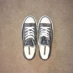 Black and White Zebra print low top converse